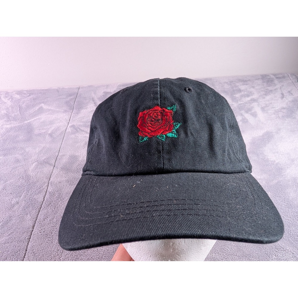 City Hunter USA Black Rose Embroidered Baseball Cap Adjustable Strapback Hat